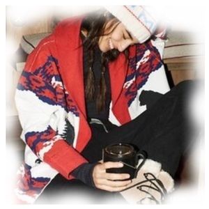 Free People Red and Blue Sweater